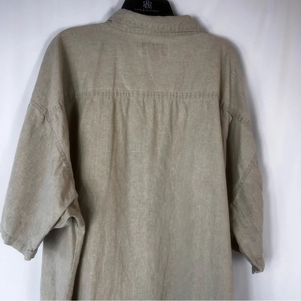Big Dogs Mens Tan Short Sleeve Button-Up Vintage Shirt Tan Men's Shirt Size: 4X - Picture 11 of 15